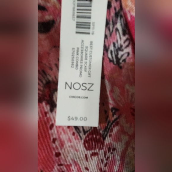 CHICOS Pink combo paisley square scarf. New with tags - Picture 12 of 14